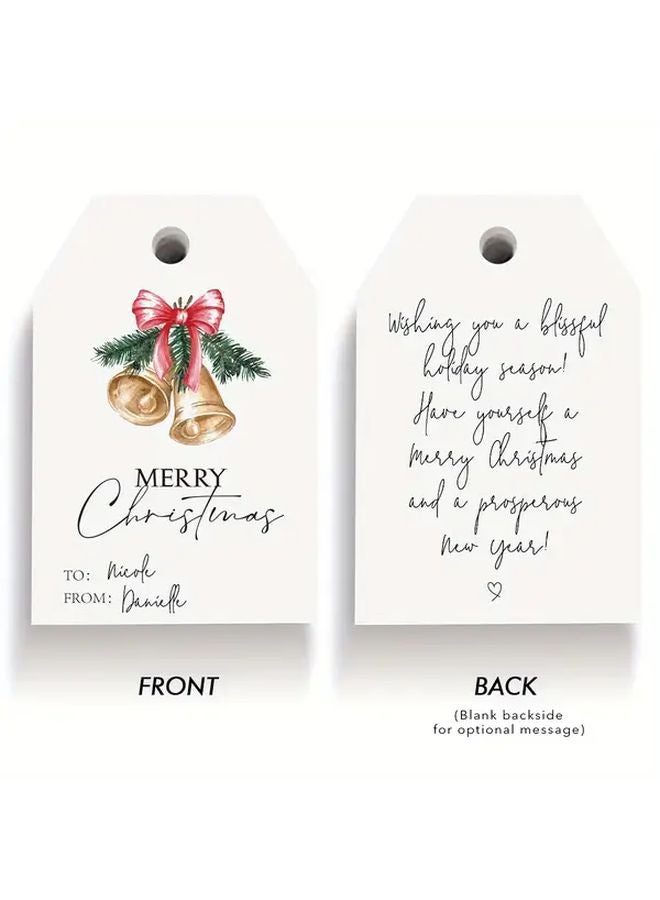Christmas Gift Tags 60pcs Branch Leaves Design Premium Paper Labels With Jute Twine - Image 5